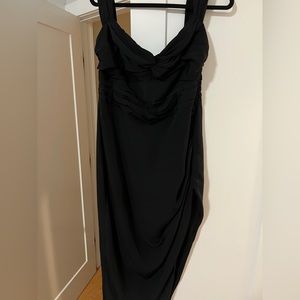 Black Abercrombie Ruched Off Shoulder Dress